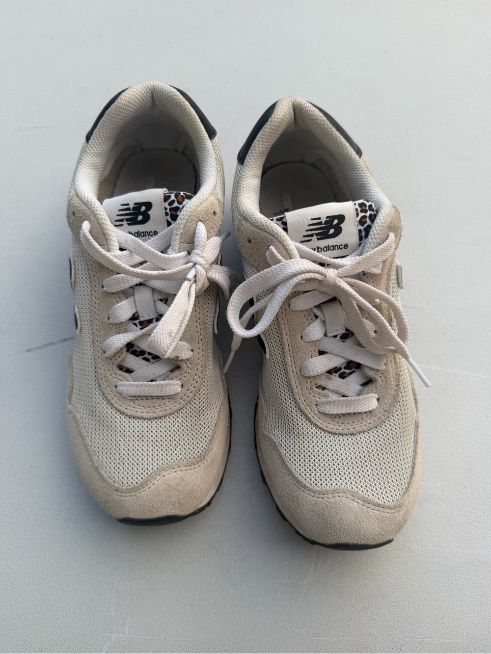 New Balance Women’s Cream and Black Accent Sneakers